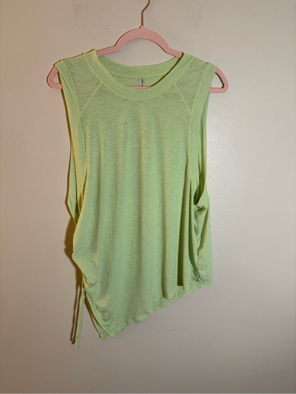FP Movement by Free People Neon Lime Asymmetric Tie-Side Tank